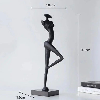 Abstract Iron Female Figure Sculptures, Pair