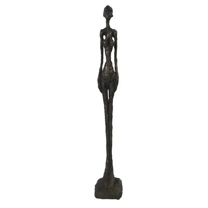 Abstract Standing Woman Brass Sculpture