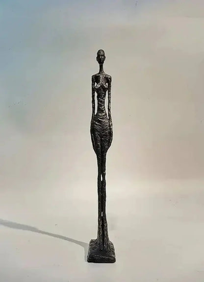 Abstract Standing Woman Brass Sculpture