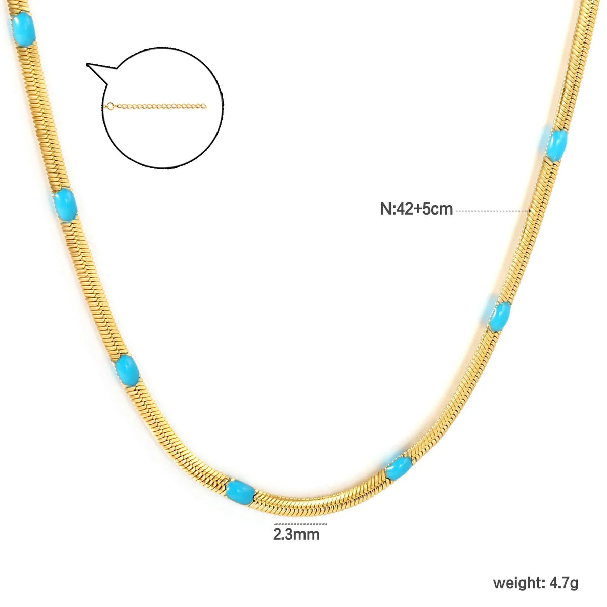 LUXUKISSKIDS Sweet Multicolor Drip-Oil Beads Necklace Women's Bohemia Stylish Clavicle Choker Simple Chain Collier Steel Jewelry