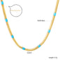 LUXUKISSKIDS Sweet Multicolor Drip-Oil Beads Necklace Women's Bohemia Stylish Clavicle Choker Simple Chain Collier Steel Jewelry