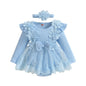 3D Flower Summer Baby Girls Romper Princess Mesh Newborn Clothes Lace