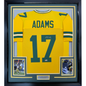 Framed Autographed/Signed Davante Adams 35x39 Green Bay Packers Yellow Football Jersey JSA COA
