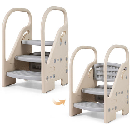 Adjustable 3-Step Helper Stool with Safety Handles and for kids