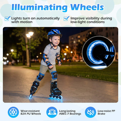 Adjustable Kids' Incline Skates for Boys Girls Ages 5-14