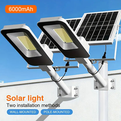 4 Sets of Outdoor Waterproof Solar Lamps, 6000mah Solar Street Lamps