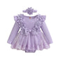 3D Flower Summer Baby Girls Romper Princess Mesh Newborn Clothes Lace
