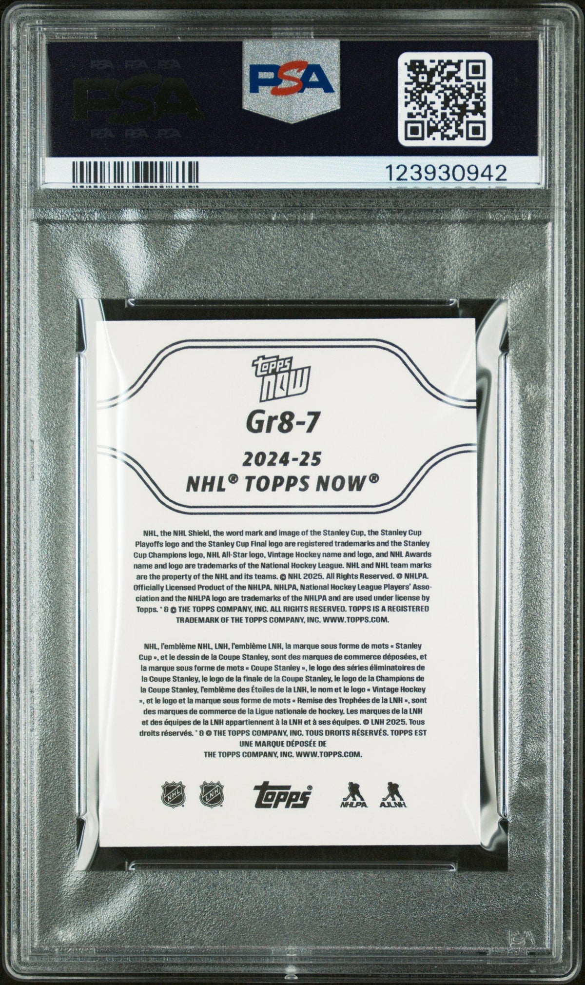 Graded 2024 Topps Now Alex Ovechkin #7 The GR8 Chase Sticker Hockey Card PSA 8 Near Mint