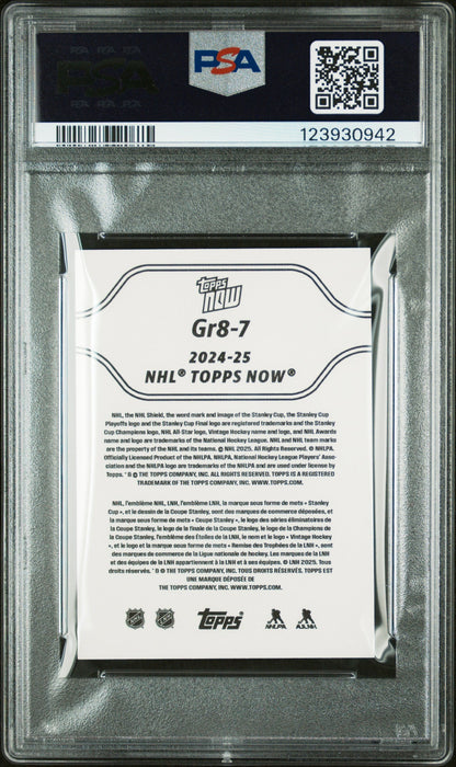Graded 2024 Topps Now Alex Ovechkin #7 The GR8 Chase Sticker Hockey Card PSA 8 Near Mint