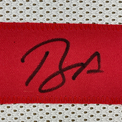 Framed Autographed/Signed Brandon Aiyuk 35x39 San Francisco White Football Jersey Beckett BAS COA
