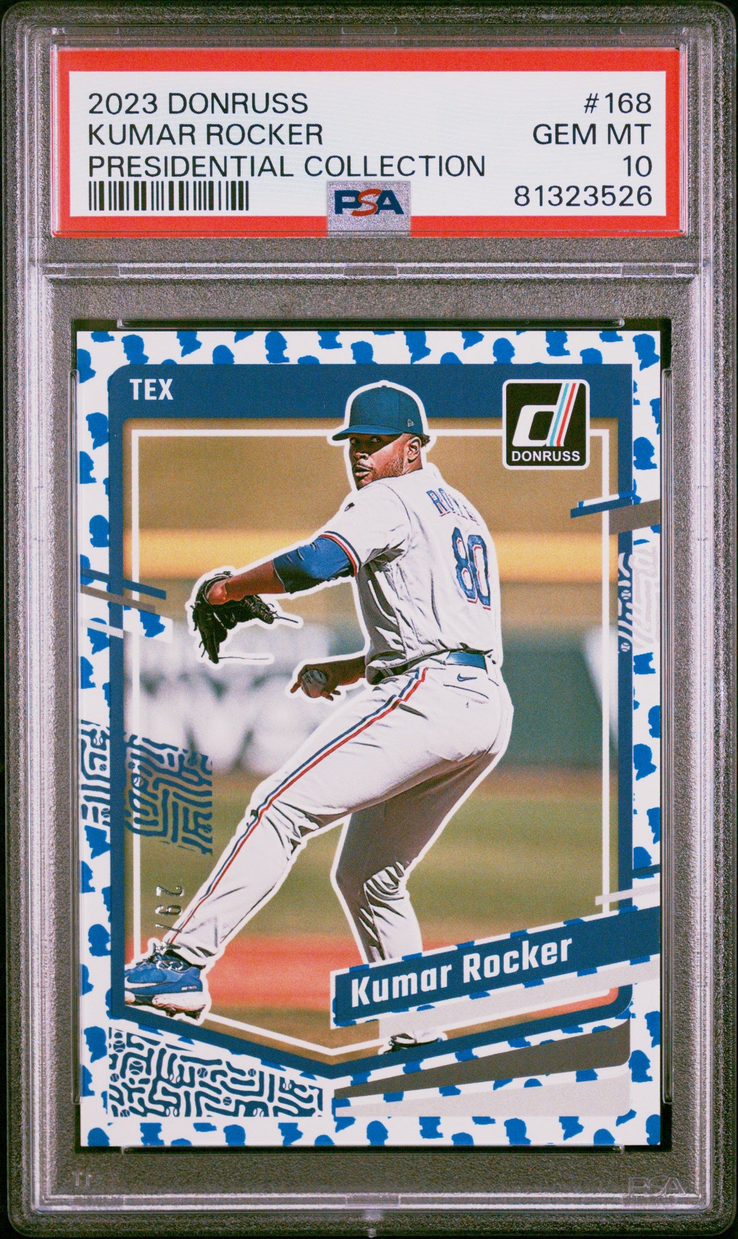Graded 2023 Panini Donruss Kumar Rocker #168 Presidential Collection #/46 Rookie RC Baseball Card PSA 10 Gem Mint
