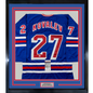 Framed Autographed/Signed Alexei Kovalev 35x39 New York Blue Hockey Jersey JSA COA