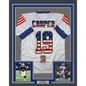Framed Autographed/Signed Amari Cooper 35x39 Dallas America's Team White Football Jersey Beckett BAS COA