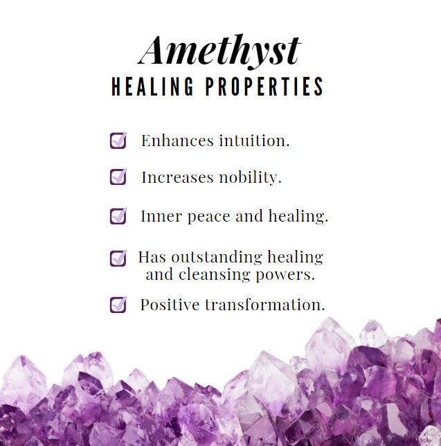 Natural Oval Amethyst Hoop Drop Earrings with Diamond Halo