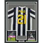 Framed Autographed/Signed Andrea Pirlo 35x39 Juventus White Soccer Jersey Beckett BAS COA