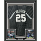 Framed Autographed/Signed Andrew Vaughn 35x39 Chicago Black Pinstripe City Edition Baseball Jersey Beckett BAS COA