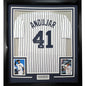 Framed Autographed/Signed Miguel Andujar 35x39 New York Pinstripe Baseball Jersey Beckett BAS COA