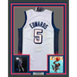 Framed Autographed/Signed Anthony Edwards 35x39 United States USA White Basketball Jersey PSA COA
