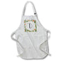 Apron - D - Orange Blossom Mint Monograms Designs Monogram Collection