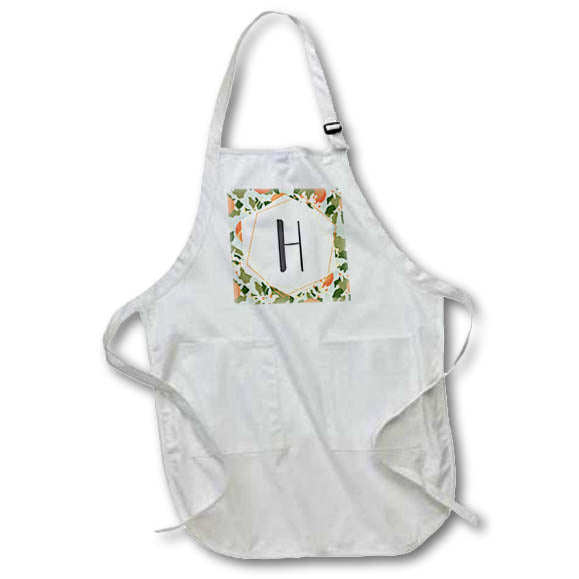 Apron - H - Orange Blossom Mint Monograms Designs Monogram Collection