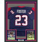 Framed Autographed/Signed Arian Foster 35x39 Houston Blue Football Jersey Beckett BAS COA