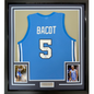 Framed Autographed/Signed Armando Bacot 35x39 UNC North Carolina Blue College Basketball Jersey Beckett BAS COA