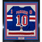 Framed Autographed/Signed Artemi Panarin 35x39 New York Blue Hockey Jersey JSA COA