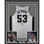 Framed Autographed/Signed Artis Gilmore HOF 11 35x39 San Antonio White Basketball Jersey JSA COA