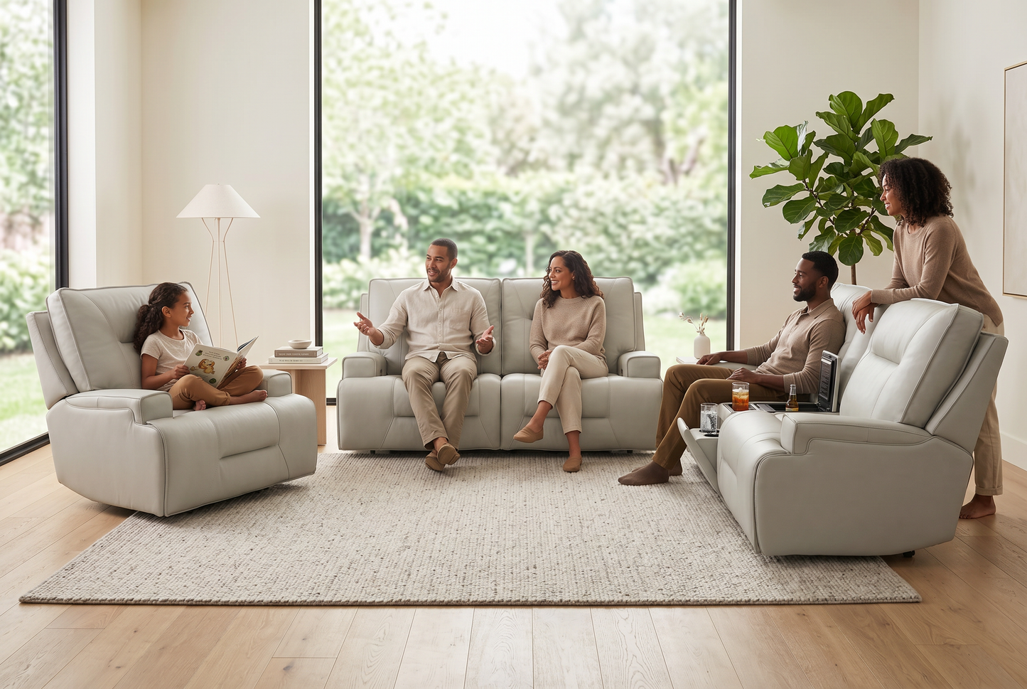 Atlas Fog Zero Gravity Power Reclining Sofa w/ Fridge