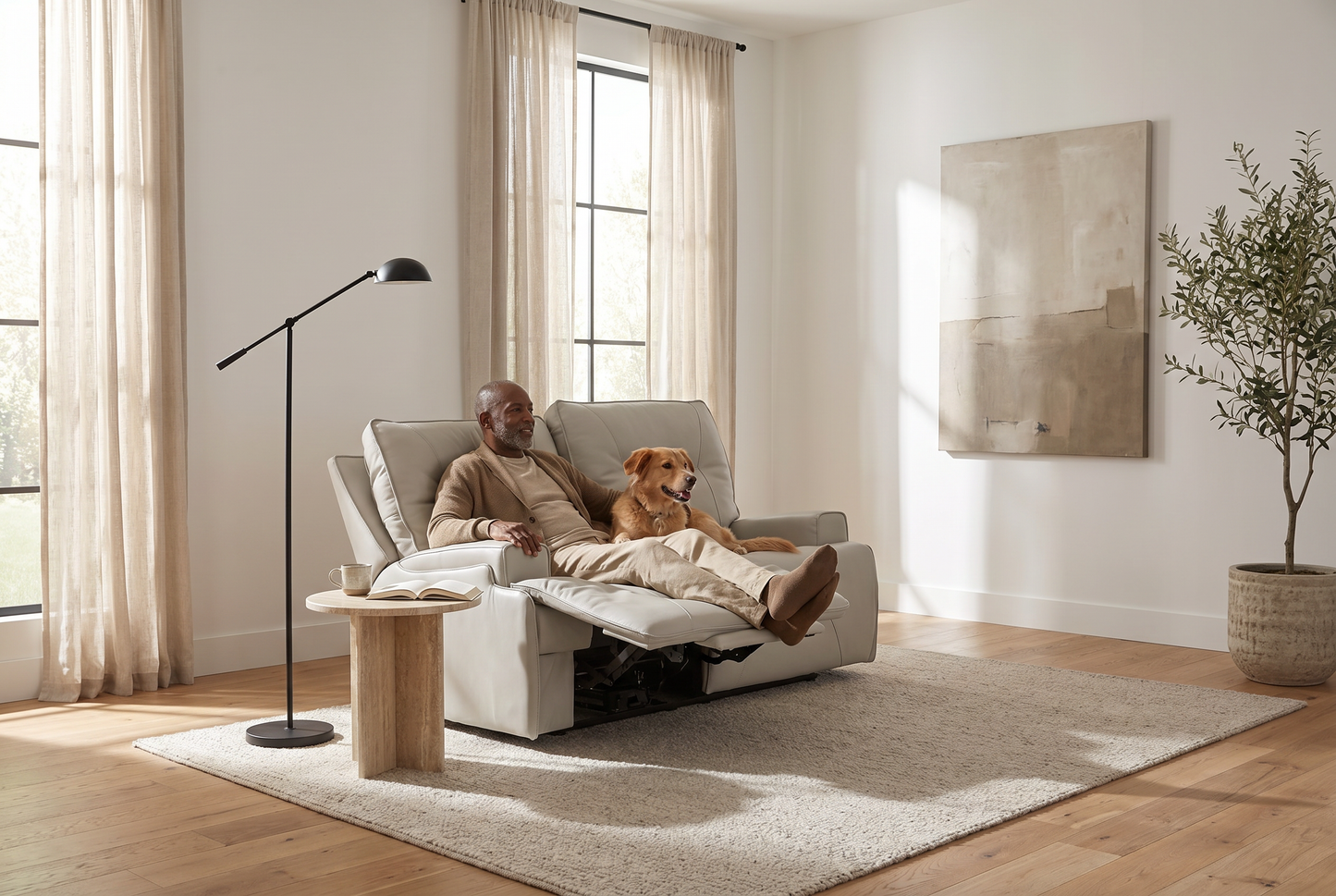 Atlas Fog 2-Piece Power Reclining Sofa Set