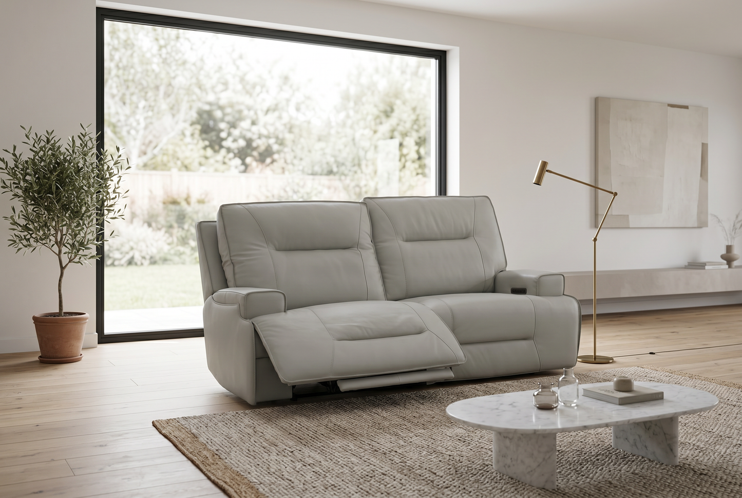 Atlas Fog 2-Piece Power Reclining Sofa Set