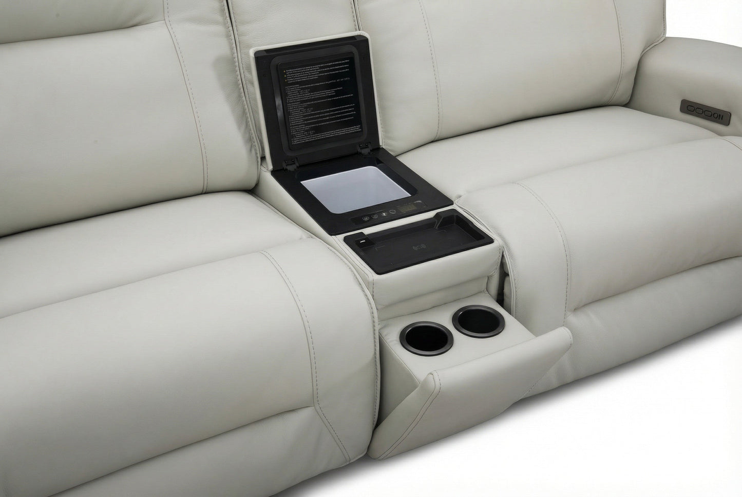 Atlas Fog Zero Gravity Power Reclining Sofa w/ Fridge