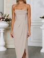 Sexy Slit Halter Long Dress