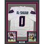 Framed Autographed/Signed Azeez Al Shaair 35x39 Houston White Football Jersey Beckett BAS COA