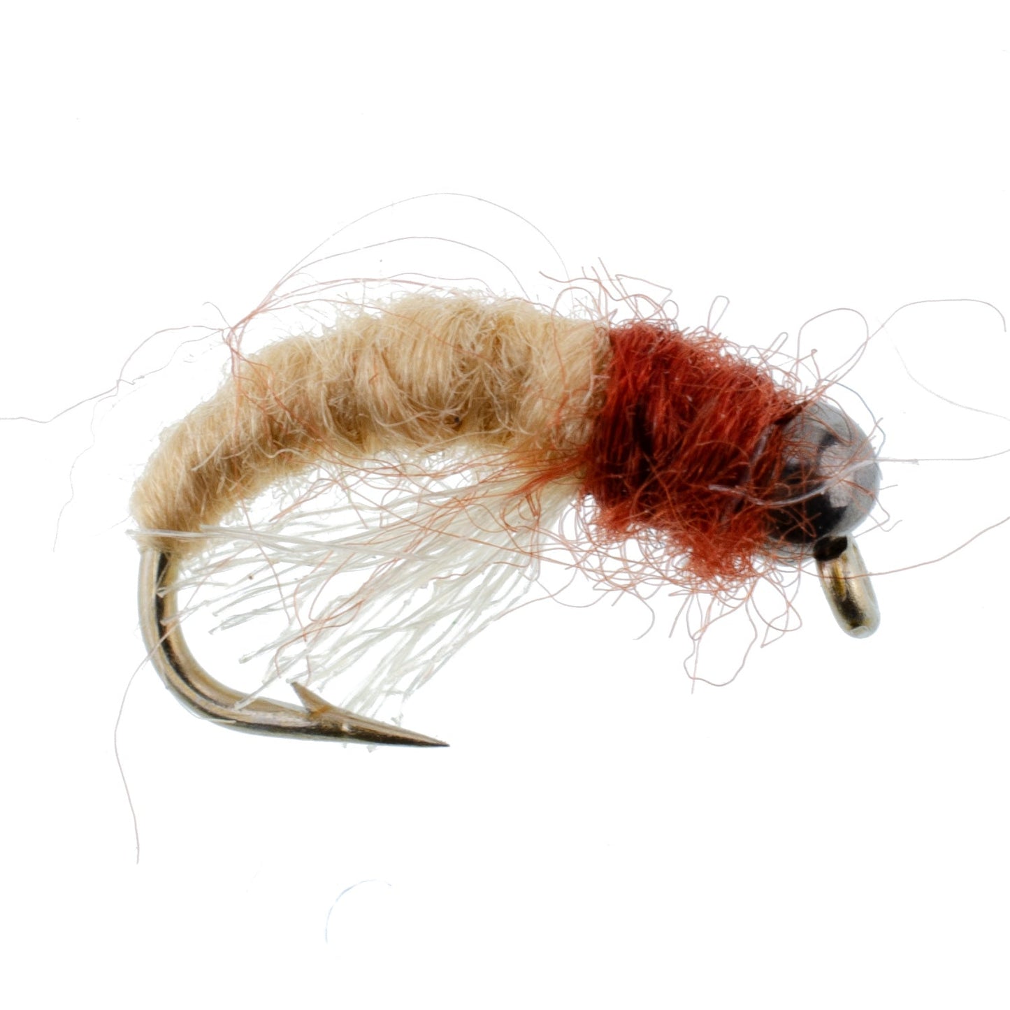 Bead Head Tan Brown Caddis Larva Nymph 6 Flies Hook Size 16