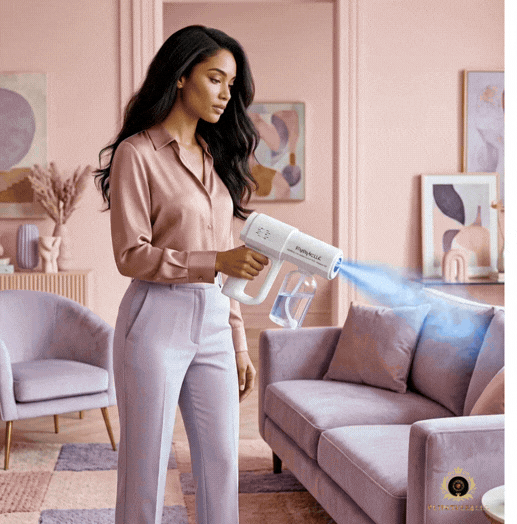 Handheld Nano Steam Sanitizer Gun - Wireless USB Disinfection Spray for Home, Car, and Blue Light Sanitizing