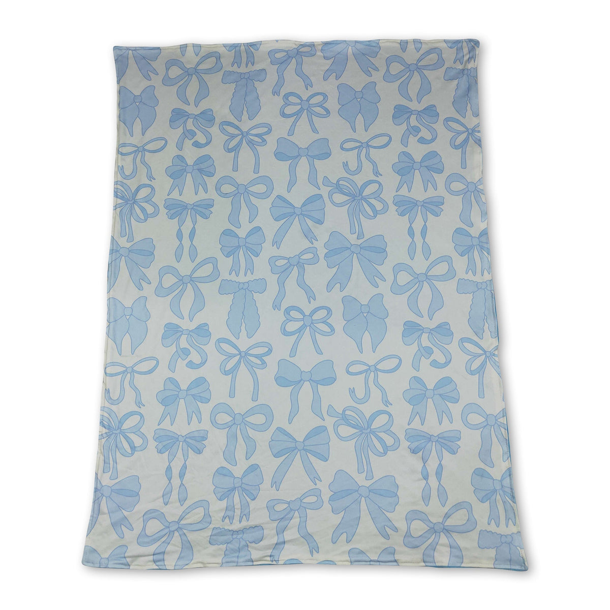 Light blue bows baby girls minky polka dots blanket