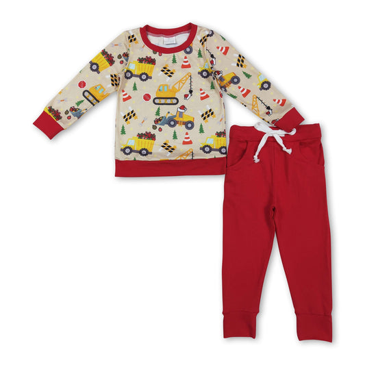 Long sleeves Christmas tree constructions boys clothing
