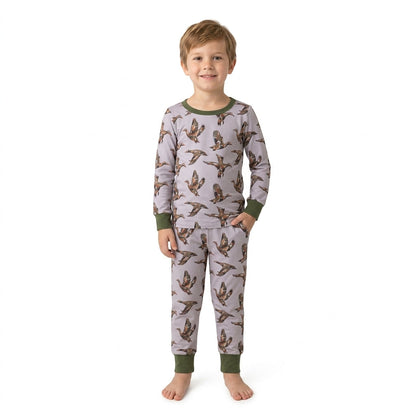Long sleeves camo duck hunting kids boys pajamas