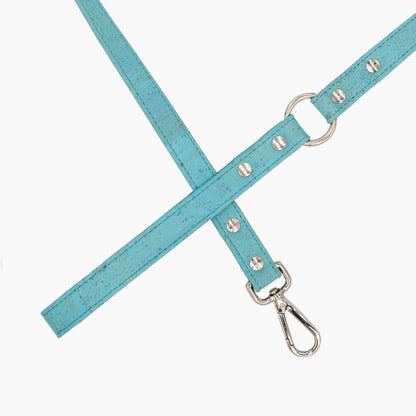 Sky Blue Cork Leather Leash