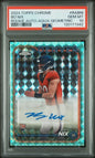 Graded 2024 Topps Chrome Bo Nix #RABNI /199 Aqua Geometric Rookie Auto Rookie RC Football Card PSA 10 Gem Mint