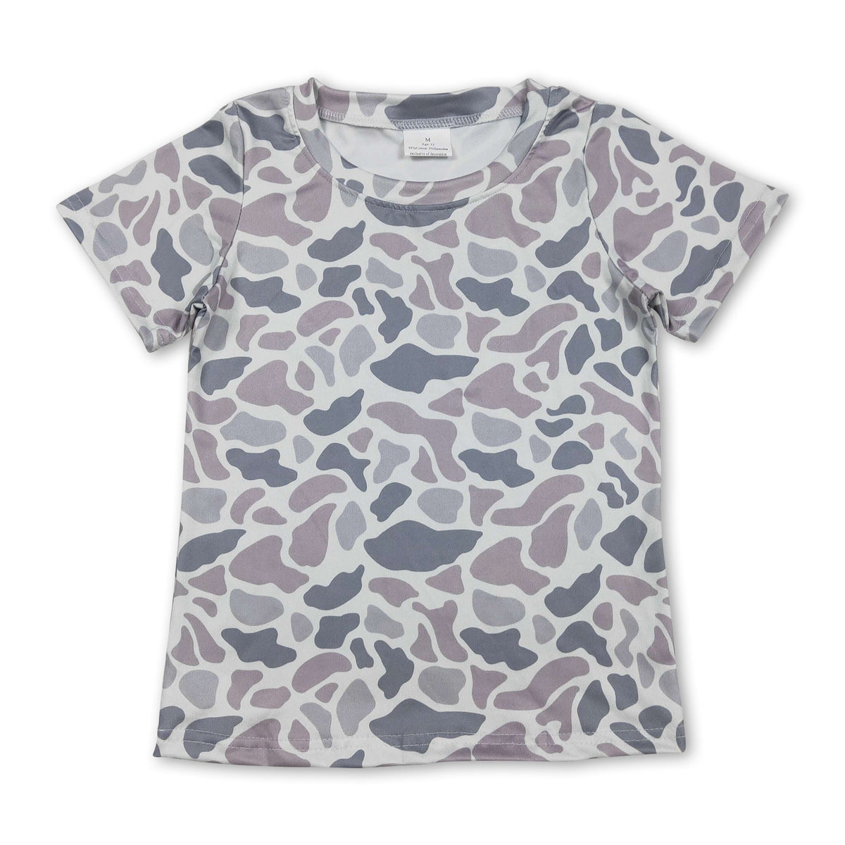Short sleeves grey camo kids boys summer t-shirt