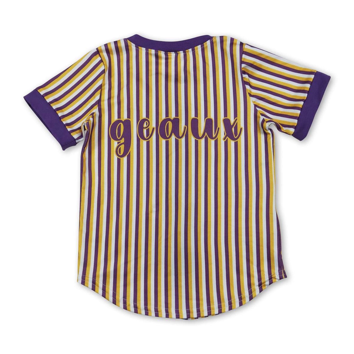 Short sleeves purple yellow tiger boy team shirt