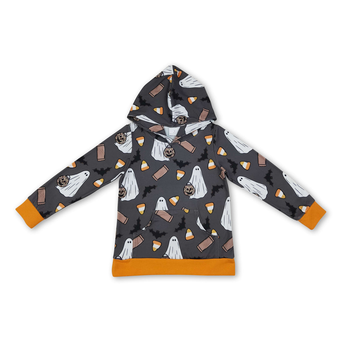 Long sleeves ghost candy corn kids boys hoodie