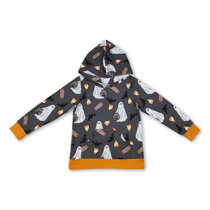 Long sleeves ghost candy corn kids boys hoodie