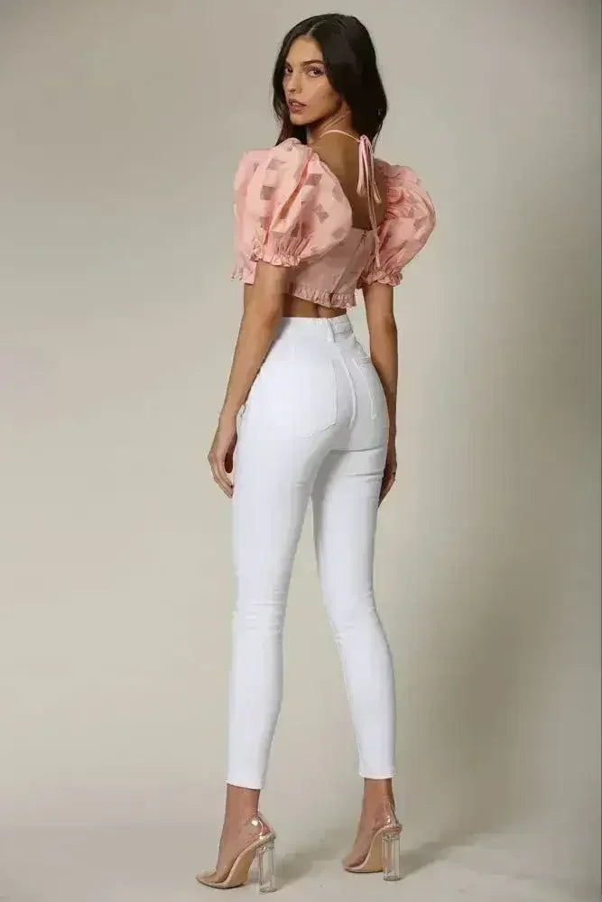 Square Neck Puff Sleeve Top – Elegant & Trendy for Every Occasion