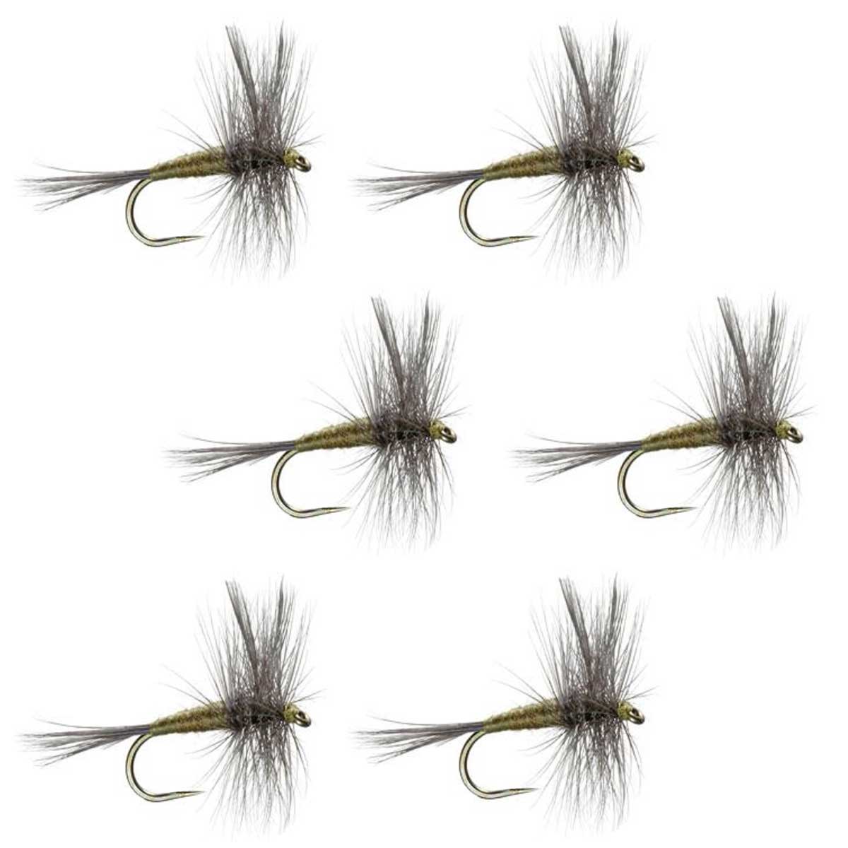 Barbless Blue Winged Olive BWO Trout Dry Fly Fishing Flies - 6 Flies Size 16