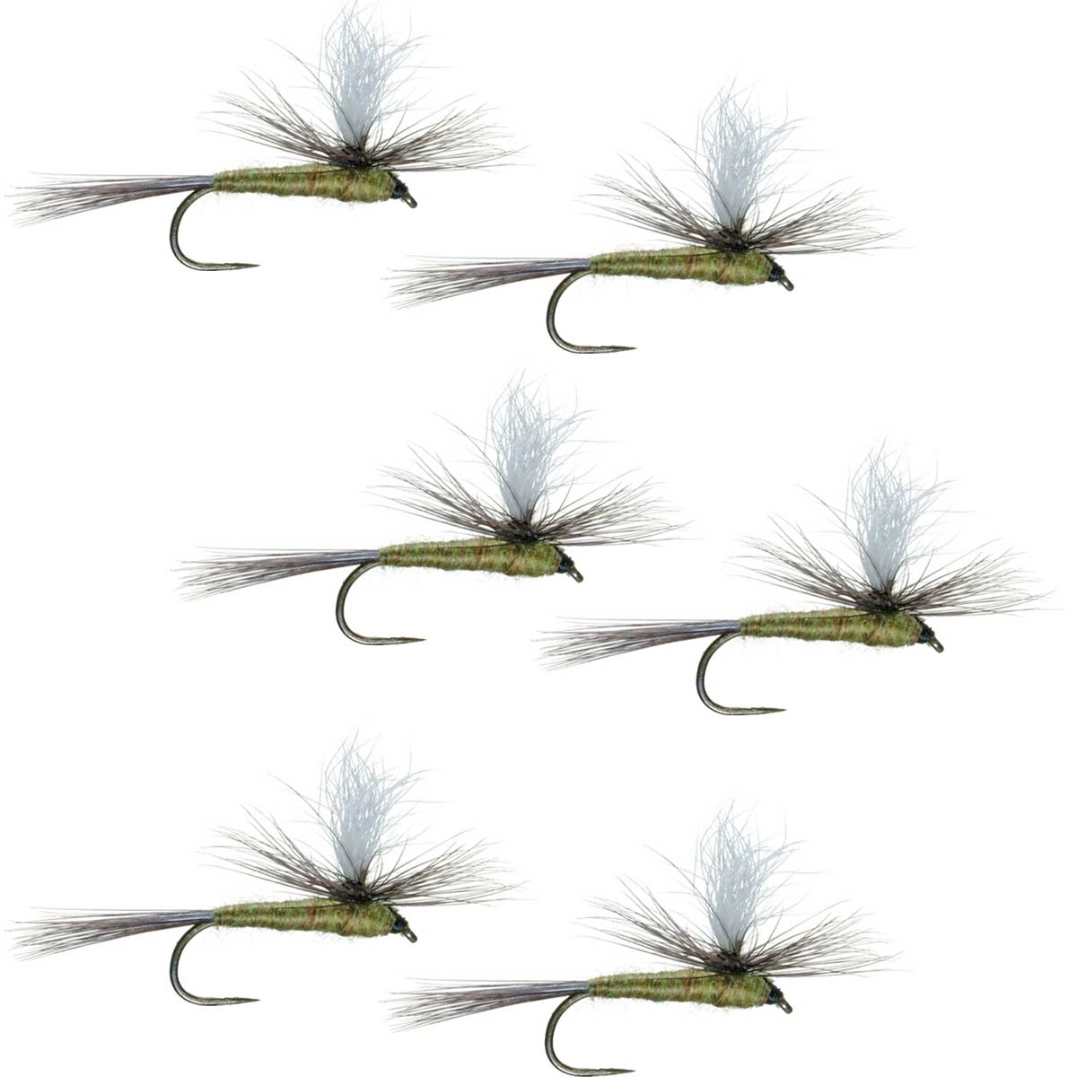 Barbless Parachute Blue Winged Olive BWO Dry Fly - 6 Flies Size 18