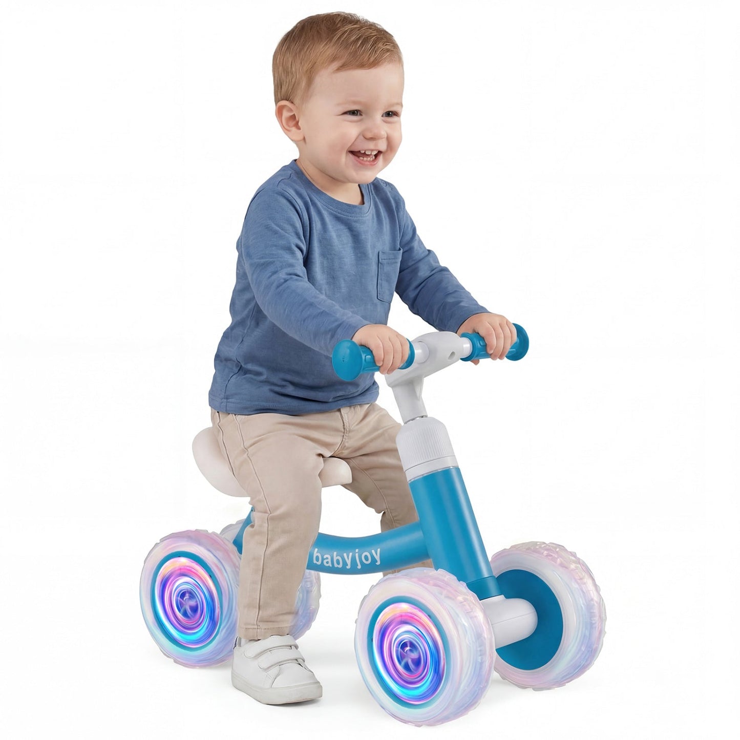 Baby Balance Bike with Adjustable Handlebar and Seat with Lighting Wheels