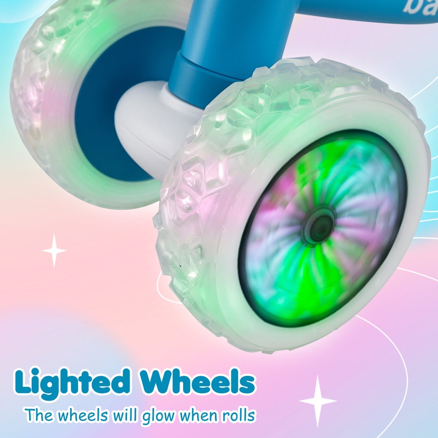 Baby Balance Bike with Adjustable Handlebar and Seat with Lighting Wheels
